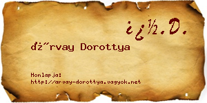 Árvay Dorottya névjegykártya